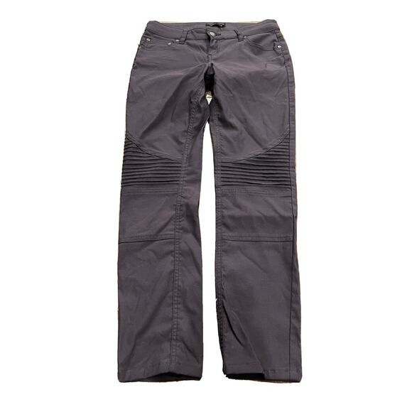 prAna Womens Brenna Moto Style Dark Gray Stretch Skinny Pants Size 2 - Picture 1 of 10
